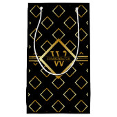 FAUX Gold Geometrisches Muster mit Monogramm auf S Kleine Geschenktüte (Vorderseite)