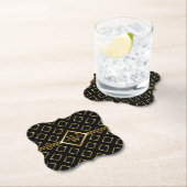 FAUX Gold Geometrisches Muster mit Monogramm auf S Untersetzer (Vor Ort)