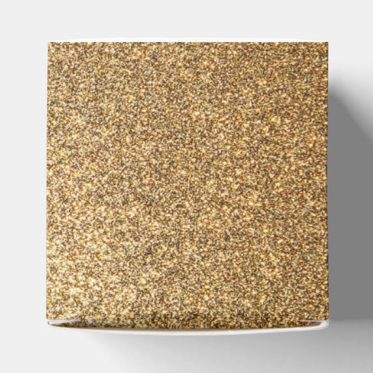 Faux Gold Glitter Baptism with Cross Personalized Geschenkschachtel (Oben)