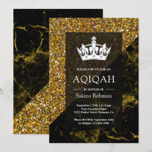 Faux Gold Glitter Gold Marble Aqeeqah   Aqiqah Einladung