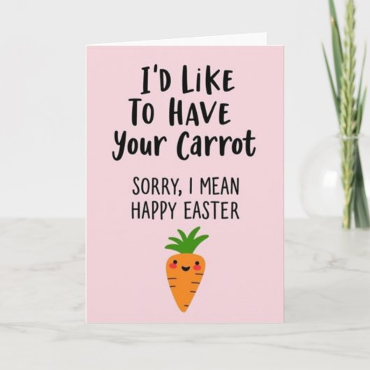 Faux Gold Happy Easter Carrot Card Karte (Vorderseite)