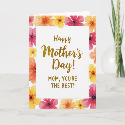 Faux Gold Happy Mothers Day Card Karte (Vorderseite)