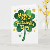 Faux Gold Happy St Patricks Day Card Karte (Gelbe Blume)