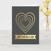 Faux Gold Hearts Valentines Day Card Karte (Gelbe Blume)