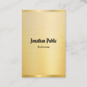 Faux Gold Klassischer Text Vintage Vorlage Elegant Visitenkarte