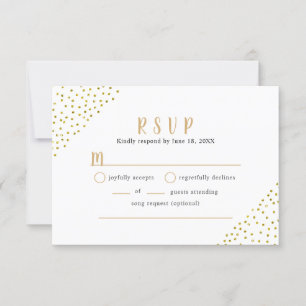 Faux Gold Konfetti Hochzeitsbuffet Zusage RSVP Karte