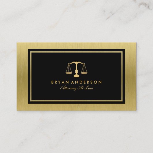 Faux Gold Lawyer Attorney Business Card Visitenkarte (Vorderseite)