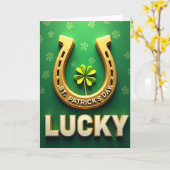 Faux Gold Lucky St Patricks Card Karte (Gelbe Blume)
