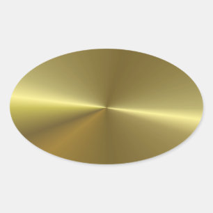 Faux-Gold-Metall-Look stilvolle leere Vorlage Ovaler Aufkleber