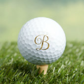 Faux-Gold-Metall-Monogramm B Golfball (Insitu T-Shirt)