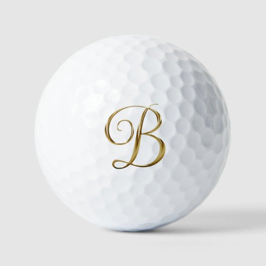 Faux-Gold-Metall-Monogramm B Golfball (Vorderseite)