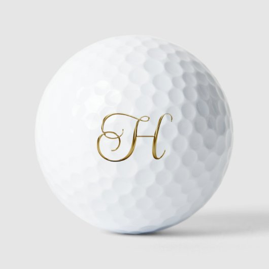 Faux Gold Metall Monogramm H Golfball (Vorderseite)