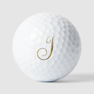 Faux-Gold-Metall-Monogramm J Golfball