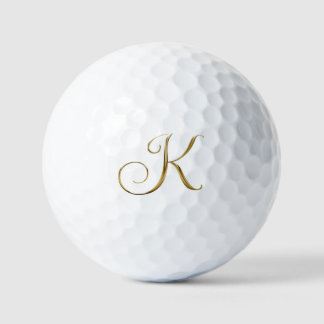 Faux-Gold-Metall-Monogramm K Golfball