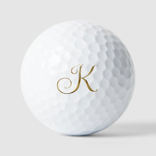 Faux-Gold-Metall-Monogramm K Golfball (Vorderseite)