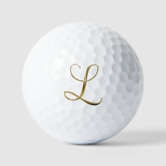 Faux-Gold-Metall-Monogramm L Golfball
