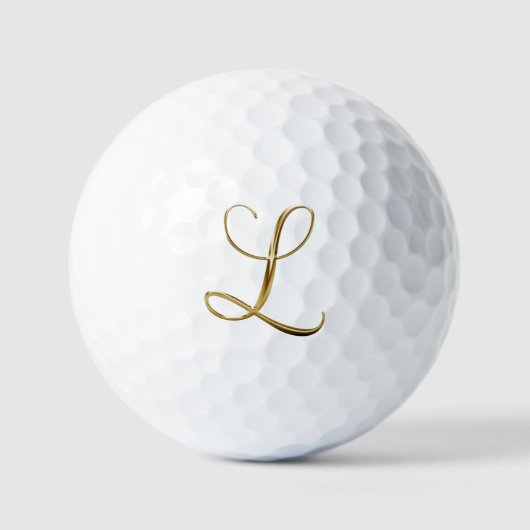 Faux-Gold-Metall-Monogramm L Golfball (Vorderseite)