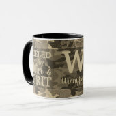 Faux Gold Metallic Camouflage Glitter Monogram Tasse (Vorderseite Links)
