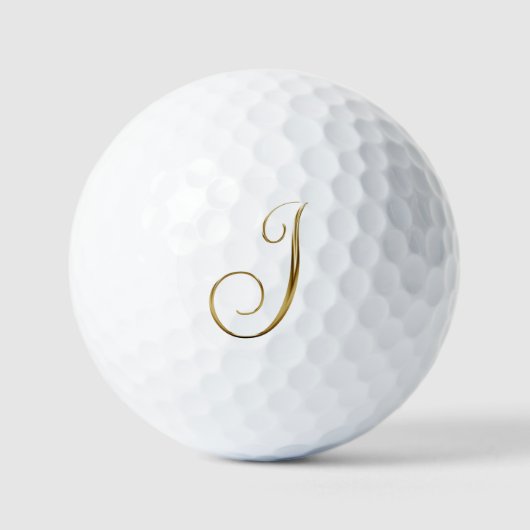 Faux Gold Metallic Monogram J Golfball (Vorderseite)