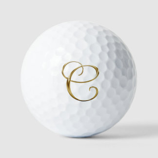 Faux Gold Metallisches Monogramm C Golfball