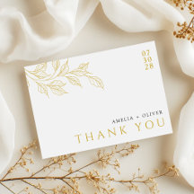 Faux Gold Modern Botanical Wedding