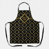 Faux Gold Monogram  - Black and Gold Schürze (Vorderseite)
