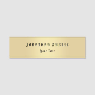 Faux Gold Nostalgischer Look Old Style Text Vorlag Namensschild