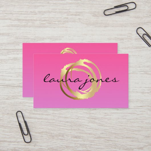 Faux Gold Painted Circle Designer Business Card Visitenkarte (Vorderseite/Rückseite Beispiel)