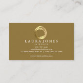 Faux Gold Painted Circle Designer Visitenkarte (Rückseite)
