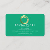 Faux Gold Painted Circle Designer Visitenkarte (Rückseite)