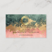 Faux Gold Painted Circle Designer Visitenkarte (Rückseite)