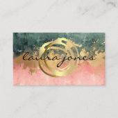 Faux Gold Painted Circle Designer Visitenkarte (Vorderseite)