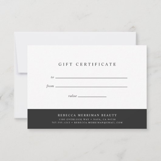 Faux Gold Palm Tree Logo | Gift Certificate (Rückseite)