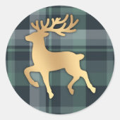 Faux Gold Reindeer Runder Aufkleber (Vorderseite)