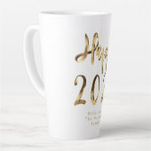 Faux Gold Script Happy 2024 New Year's Milchtasse (Linke Ecke)