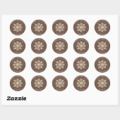 Faux Gold Snowflake Brown Custom Holiday Runder Aufkleber (Blatt)