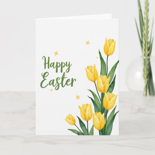 Faux Gold Spring Flower Card Karte (Vorderseite)