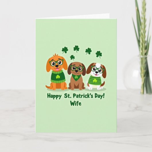 Faux Gold St Patricks Puppies Card Karte (Vorderseite)