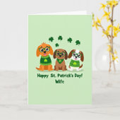 Faux Gold St Patricks Puppies Card Karte (Gelbe Blume)