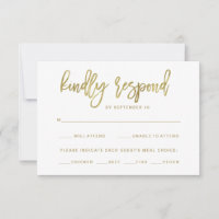 Faux-Gold-Typografie | Menüwahl-RSVP