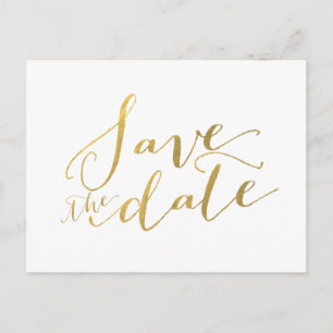 Faux Goldfolie Save the Date Postkarte 2