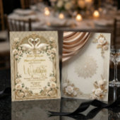 Faux-Goldfolien-Effekt Barock-Schwäne Formal Einladung