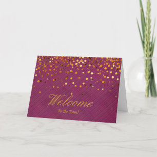 Faux-Goldfolien-Konfetti Elegante Funken Willkomme Karte