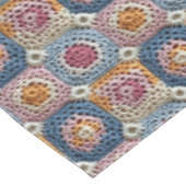 Faux Granny Square Häkelmuster  Tischdecke (Schrägansicht)