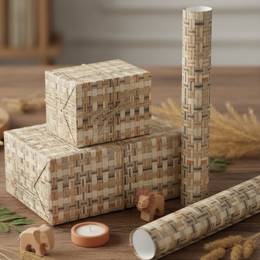 Faux Grasscloth Geometric Weave Pat#3 ID1271 Geschenkpapier