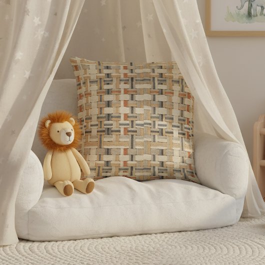 Faux Grasscloth Geometric Weave Pat#3 ID1271 Kissen