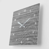 Faux Gray Fabric Cloth Modern Design Wall Clock Quadratische Wanduhr (Winkel)