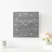 Faux Gray Fabric Cloth Modern Design Wall Clock Quadratische Wanduhr (Zuhause)