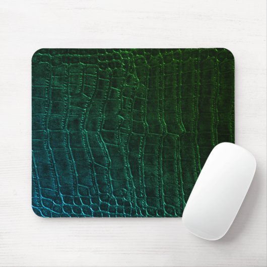 Faux Green Alligator Crocodile Leather Print Mousepad (Mit Mouse)