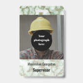 Faux Green Gold Marble ID Ausweis (Front)